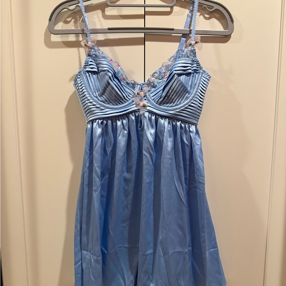 For Love And Lemons Sky Blue Mini Dress - Picture 3 of 5